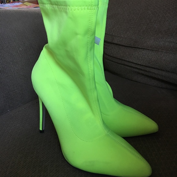 Fashion Nova Shoes - NWOT Neon FN heeled boots